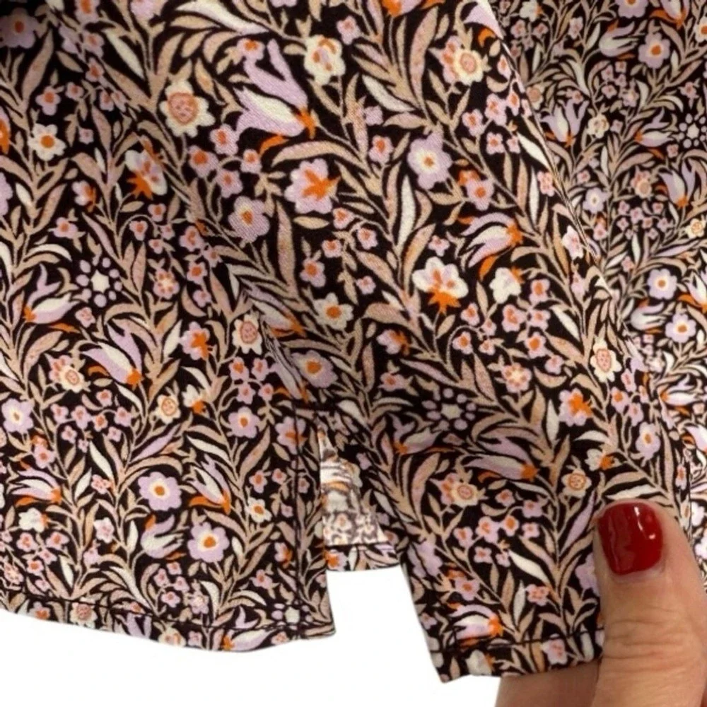 J. Crew Puff-sleeve Satin-back Crepe Top in‎ Floral Flourish L